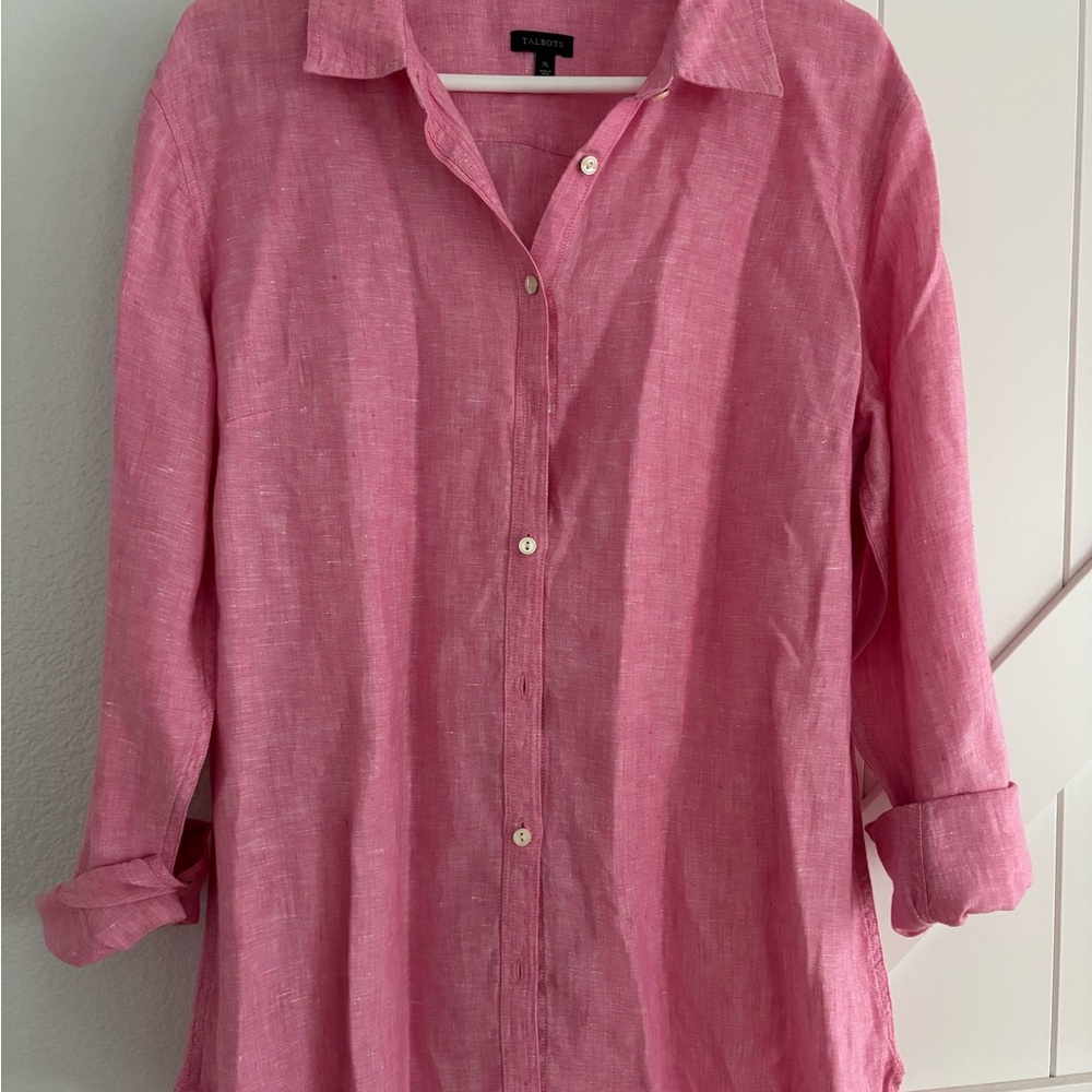 Talbots Rose Button-Up Blouse